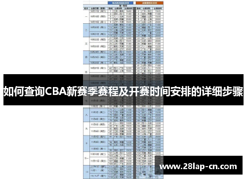 如何查询CBA新赛季赛程及开赛时间安排的详细步骤